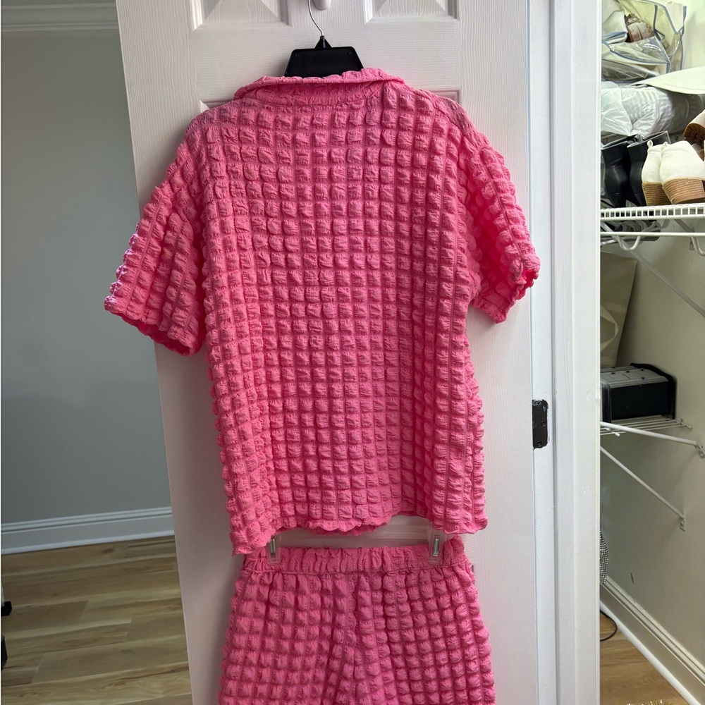 Pink Textured Two-Piece Set - Picture 2 of 5